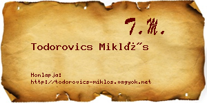 Todorovics Miklós névjegykártya