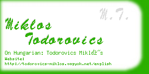 miklos todorovics business card